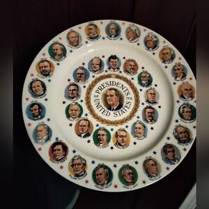Presidential Collectible Plate with Colorful Portraits